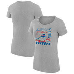 G-III 4Her by Carl Banks Women's Super-Slim Fit Lightweight Collage Team T-Shirt - Buffalo Bills T-shirts
