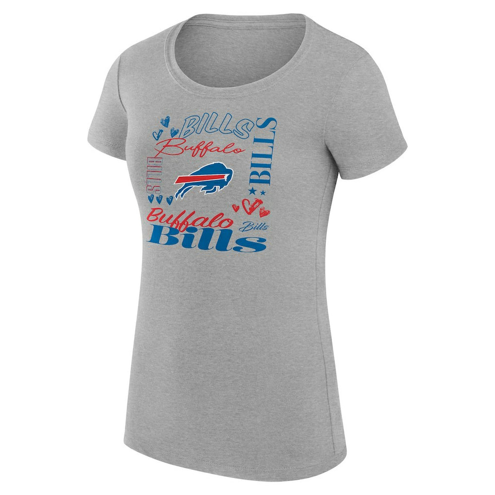 G-III 4Her by Carl Banks Women's Super-Slim Fit Lightweight Collage Team T-Shirt - Buffalo Bills T-shirts