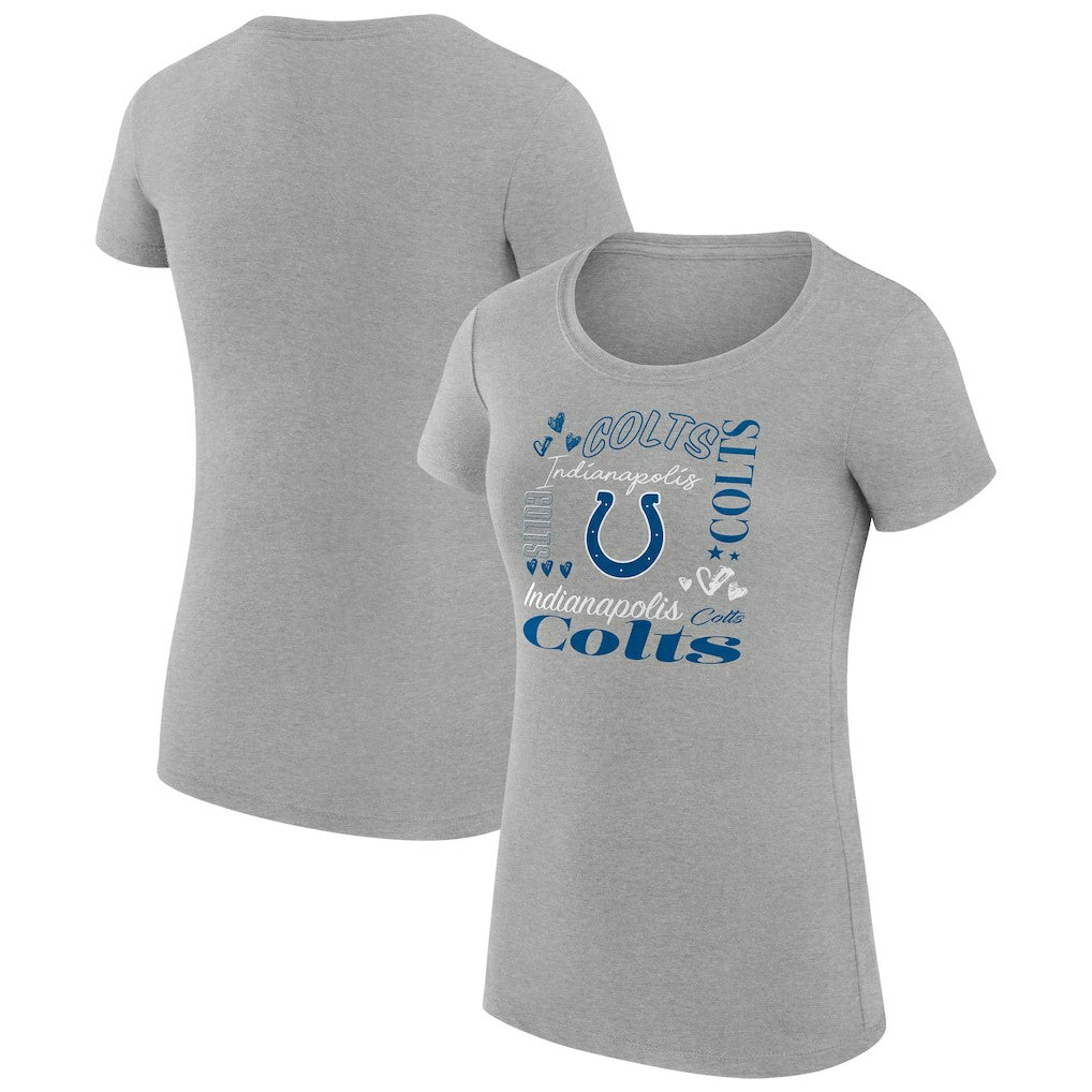 G-III 4Her by Carl Banks Women's Super-Slim Fit Lightweight Collage Team T-Shirt - Indianapolis Colts T-shirts