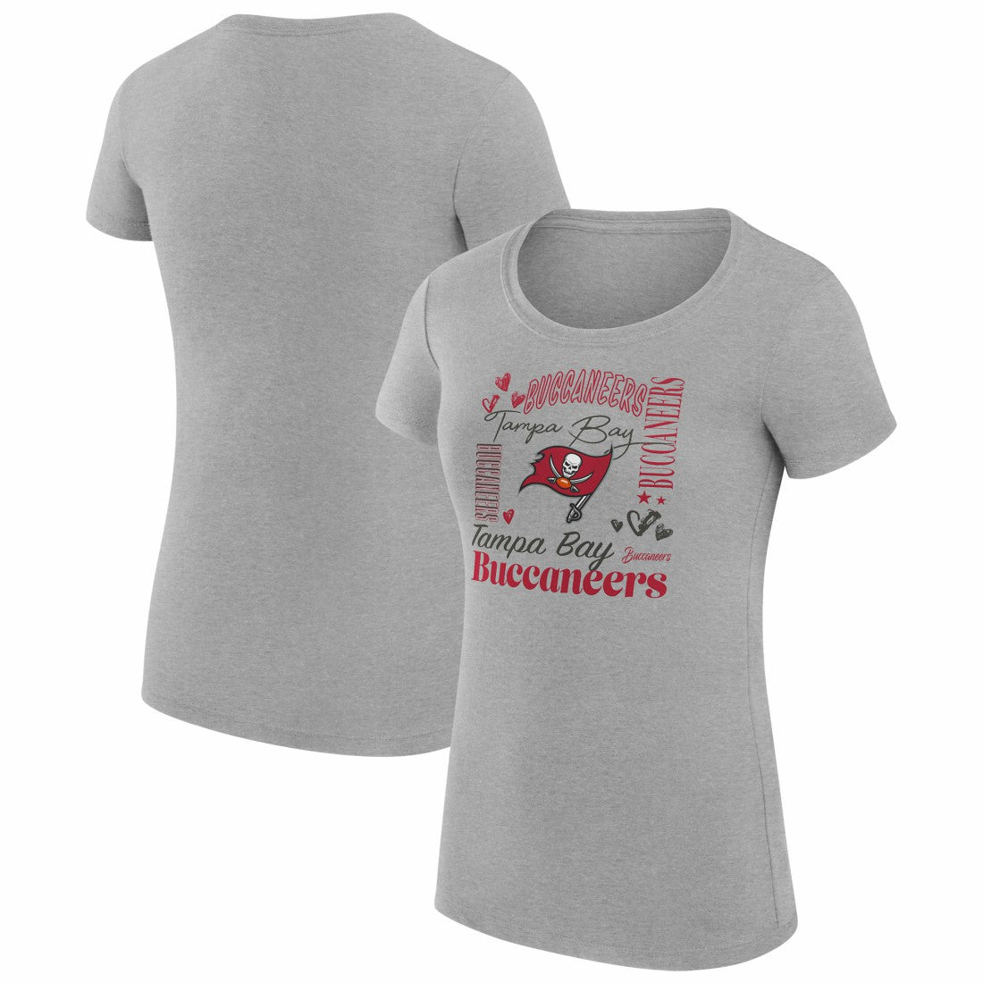 G-III 4Her by Carl Banks Women's Super-Slim Fit Lightweight Collage Team T-Shirt - Tampa Bay Buccaneers T-shirts