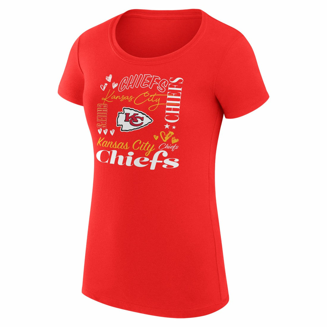 G-III 4Her by Carl Banks Women's Super-Slim Fit Lightweight Collage Team T-Shirt - Kansas City Chiefs T-shirts
