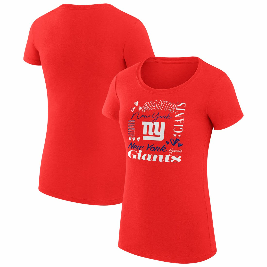 G-III 4Her by Carl Banks Women's Super-Slim Fit Lightweight Collage Team T-Shirt - New York Giants T-shirts