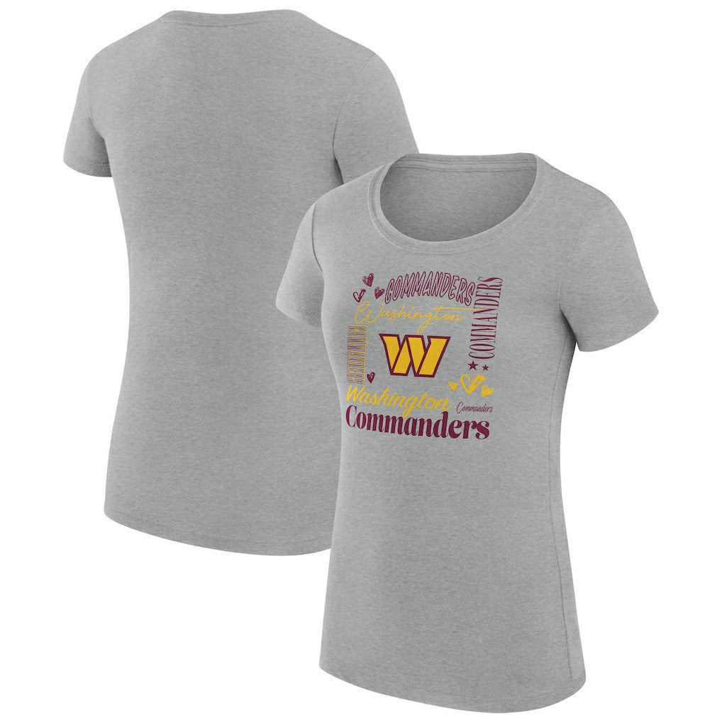 G-III 4Her by Carl Banks Women's Super-Slim Fit Lightweight Collage Team T-Shirt - Washington Commanders T-shirts