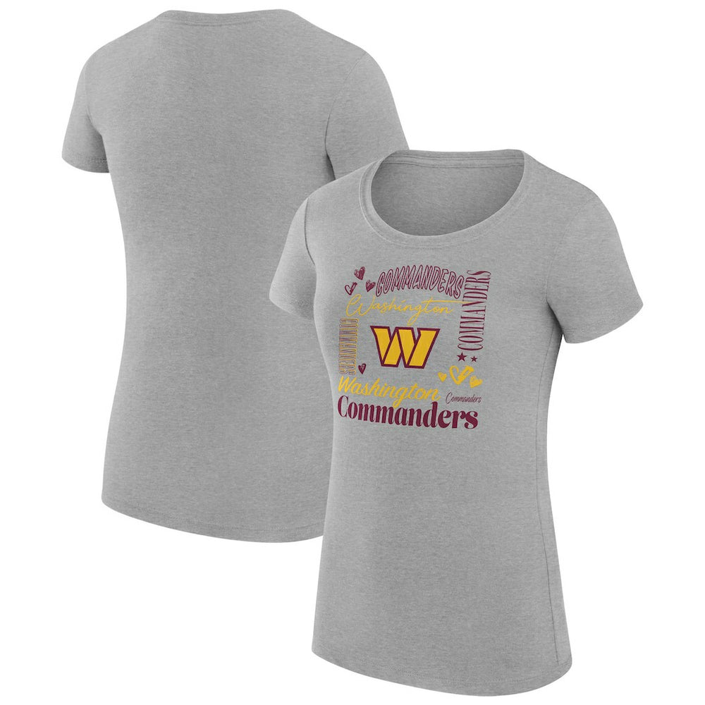 G-III 4Her by Carl Banks Women's Super-Slim Fit Lightweight Collage Team T-Shirt - Washington Commanders T-shirts