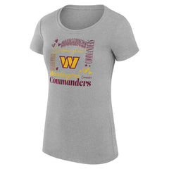 G-III 4Her by Carl Banks Women's Super-Slim Fit Lightweight Collage Team T-Shirt - Washington Commanders T-shirts