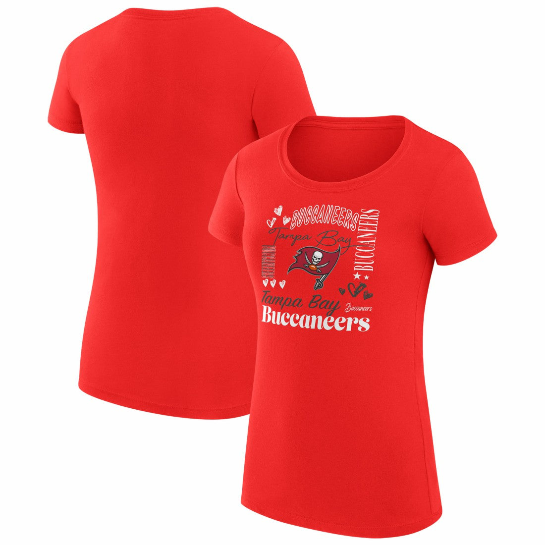 G-III 4Her by Carl Banks Women's Super-Slim Fit Lightweight Collage Team T-Shirt - Tampa Bay Buccaneers T-shirts