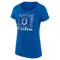 G-III 4Her by Carl Banks Women's Super-Slim Fit Lightweight Collage Team T-Shirt - Indianapolis Colts T-shirts