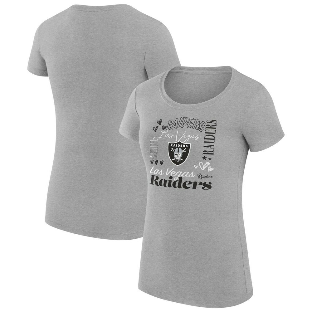 G-III 4Her by Carl Banks Women's Super-Slim Fit Lightweight Collage Team T-Shirt - Las Vegas Raiders T-shirts