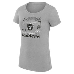 G-III 4Her by Carl Banks Women's Super-Slim Fit Lightweight Collage Team T-Shirt - Las Vegas Raiders T-shirts