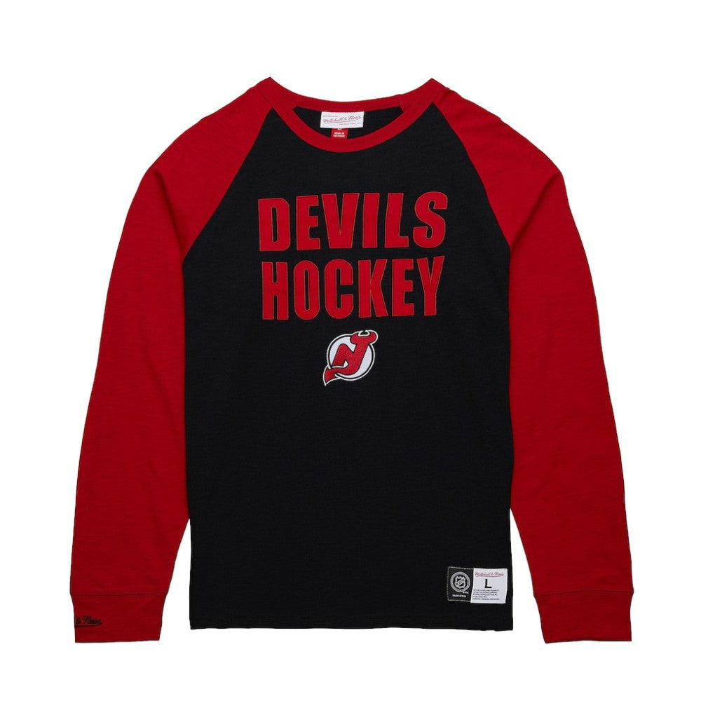 NHL New Jersey Devils Mitchell & Ness Legendary Slub Raglan Long Sleeve T-Shirt