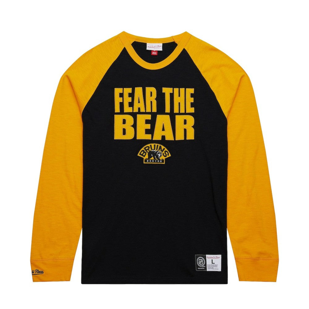NHL Boston Bruins Mitchell & Ness Legendary Slub Raglan Long Sleeve T-Shirt