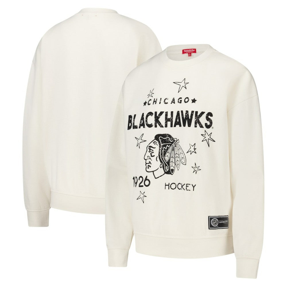 NHL Chicago Blackhawks Mitchell & Ness Women's Logo 3.0 Pullover Sweatshirt