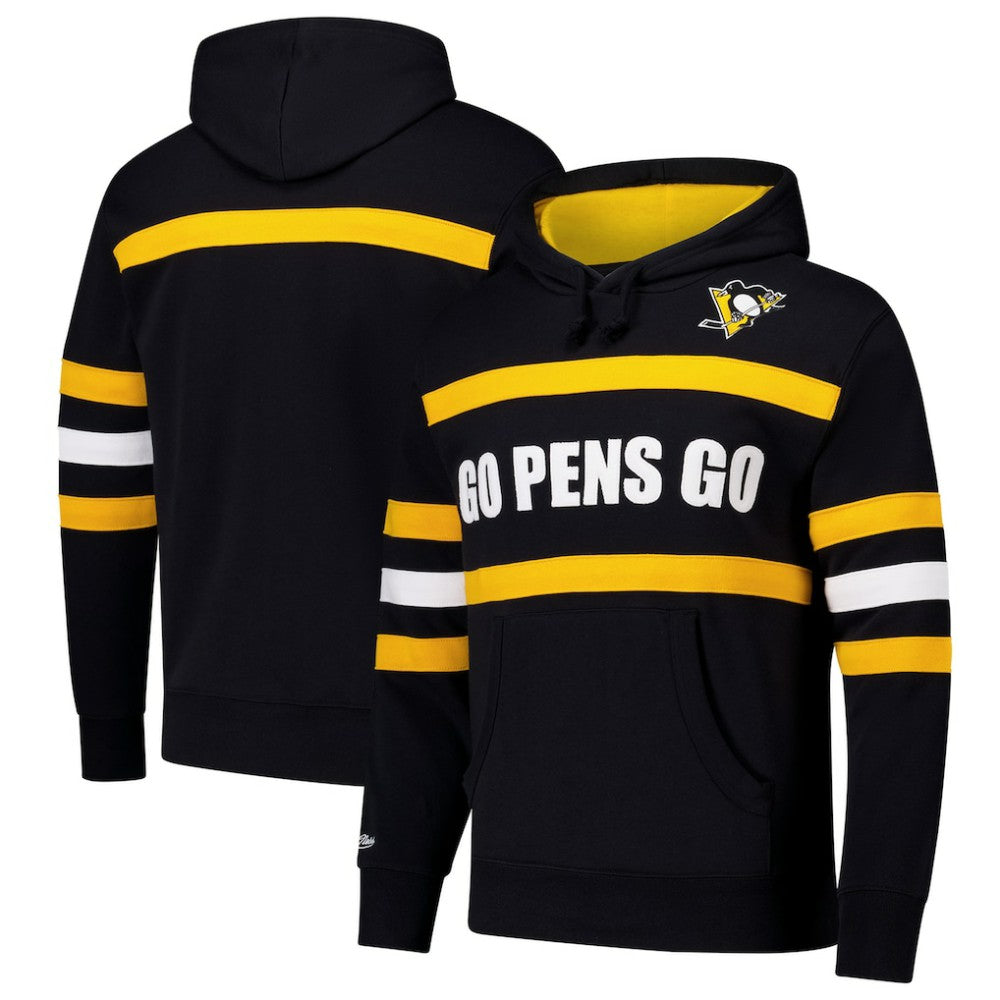 NHL Pittsburgh Penguins Mitchell & Ness Head Coach Slogan Pullover Hoodie