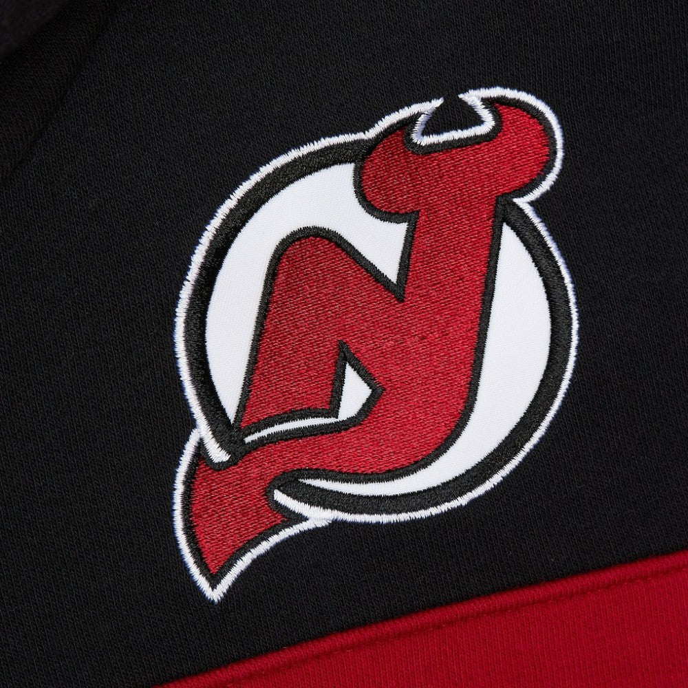 NHL New Jersey Devils Mitchell & Ness Head Coach Slogan Pullover Hoodie