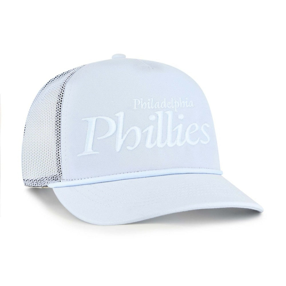 Light Blue Philadelphia Phillies '47 Foundation Script Hitch Adjustable Trucker Hat