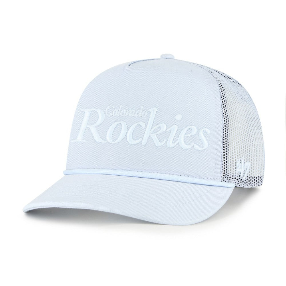 Light Blue Colorado Rockies '47 Foundation Script Hitch Adjustable Trucker Hat