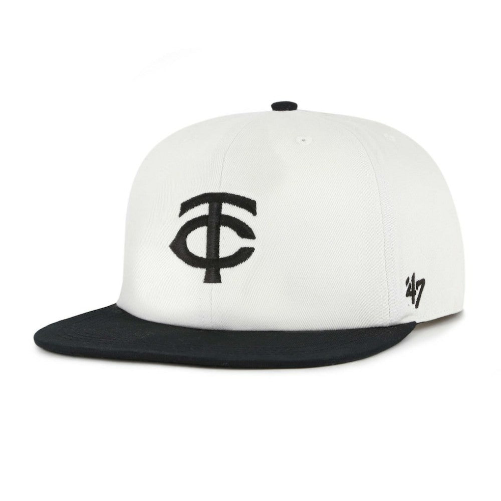 White/Black Minnesota Twins '47 Foundation Captain Snapback Hat