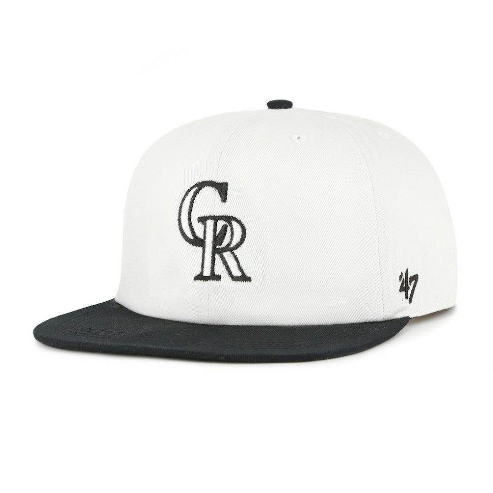 White/Black Colorado Rockies '47 Foundation Captain Snapback Hat