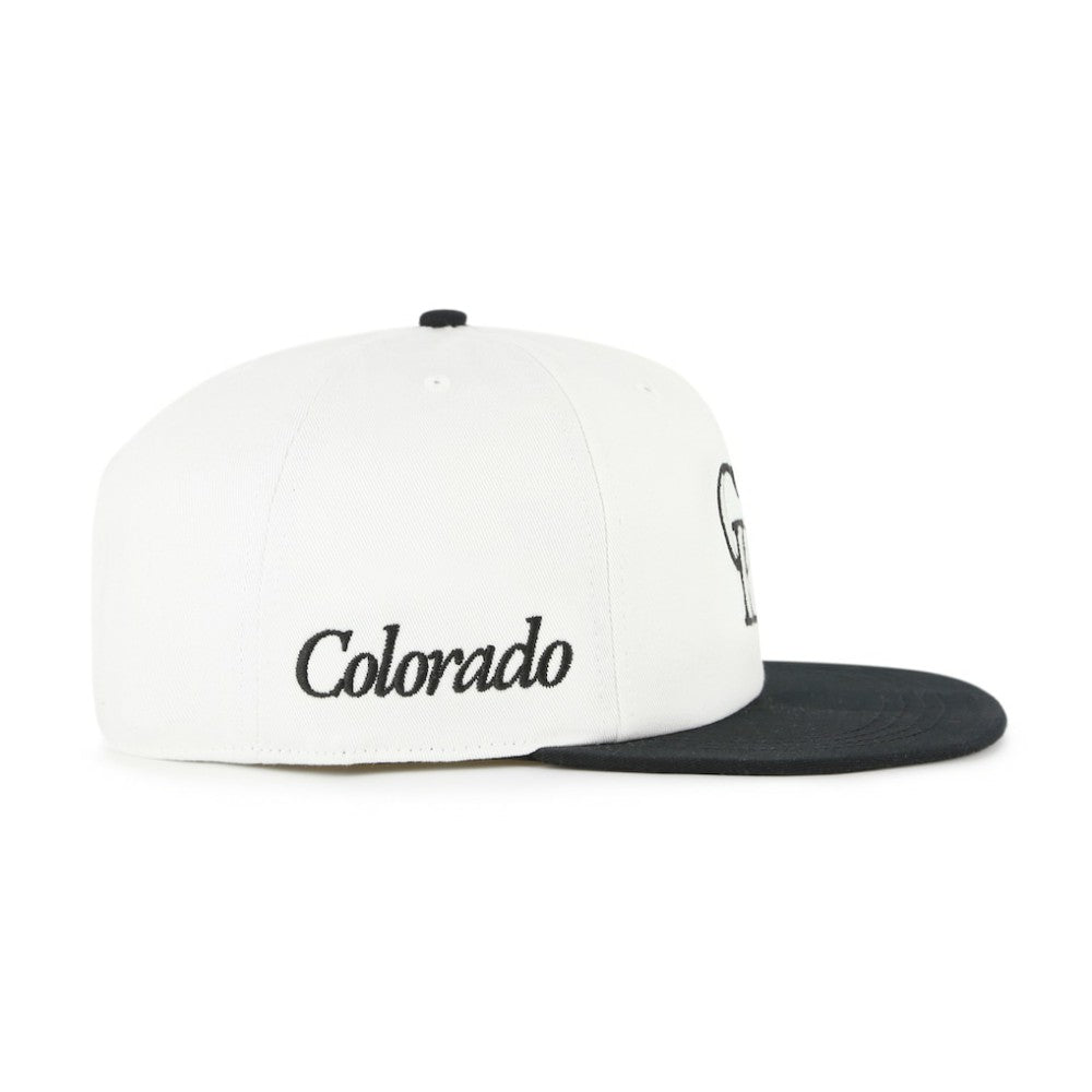White/Black Colorado Rockies '47 Foundation Captain Snapback Hat