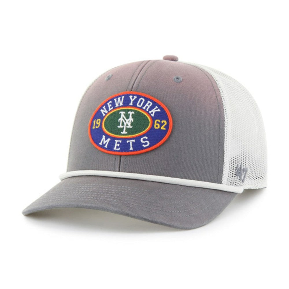 Gray/White New York Mets '47 Tide Sweep Rope Trucker Adjustable Hat