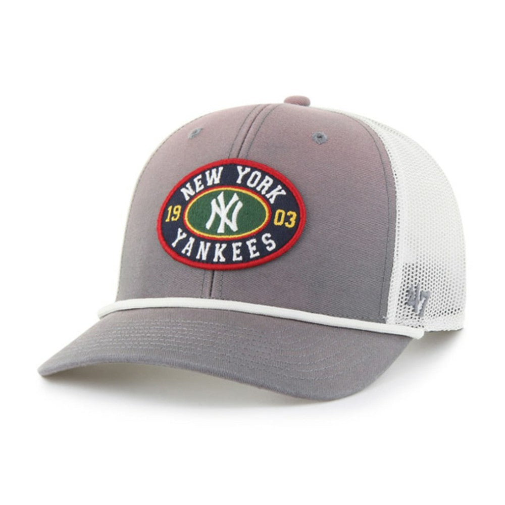Gray/White New York Yankees '47 Tide Sweep Rope Trucker Adjustable Hat