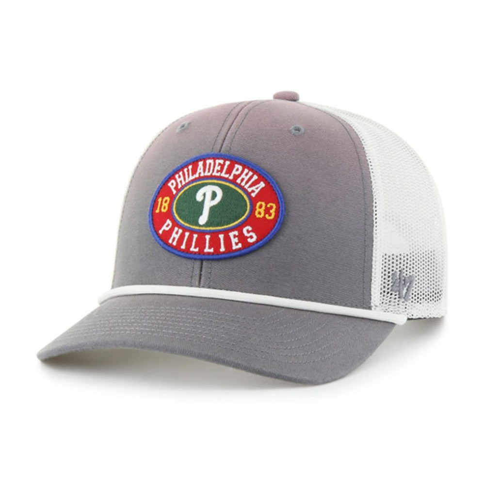 Gray/White Philadelphia Phillies '47 Tide Sweep Rope Trucker Adjustable Hat