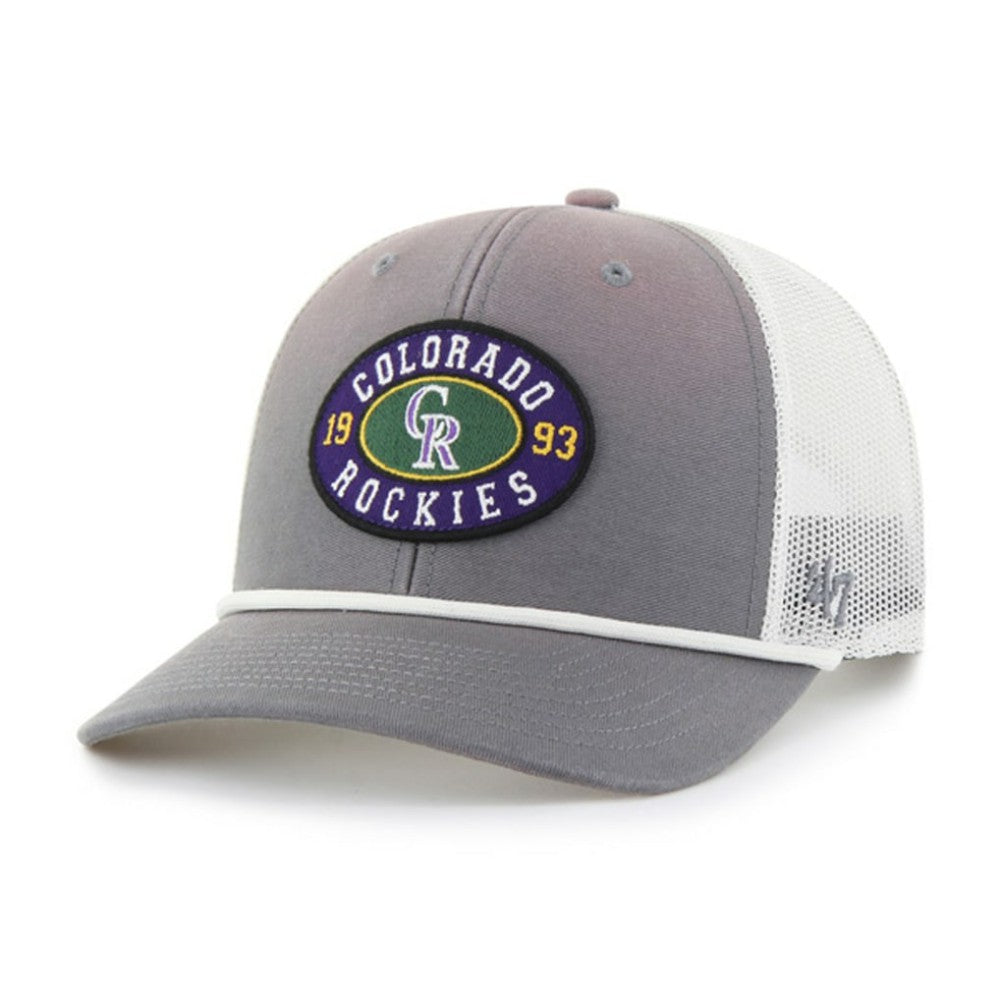 Gray/White Colorado Rockies '47 Tide Sweep Rope Trucker Adjustable Hat