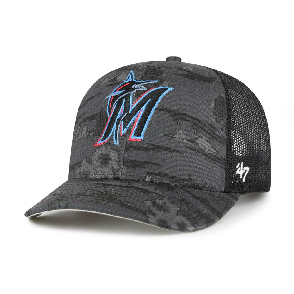 Black '47 Miami Marlins Fiji Trucker Adjustable Hat