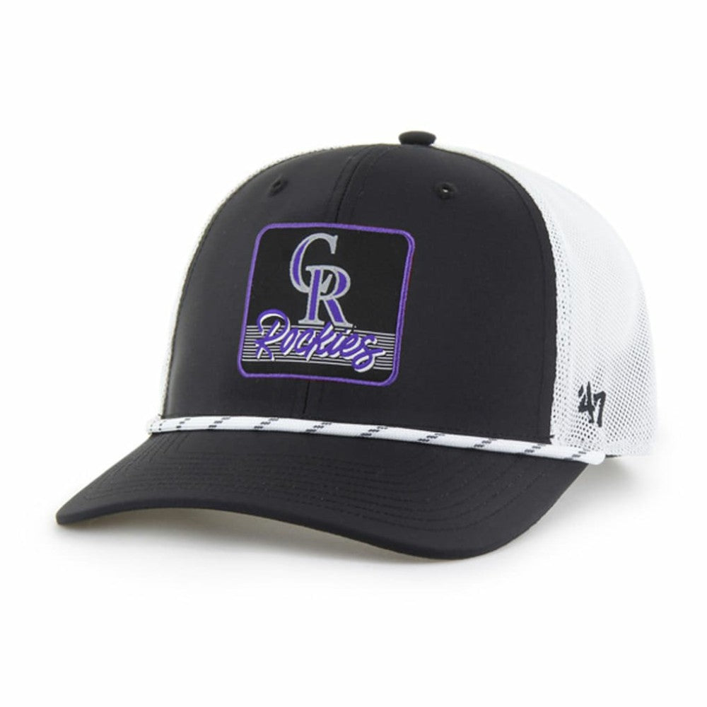 Black/White Colorado Rockies '47 Scratch Adjustable Trucker Hat