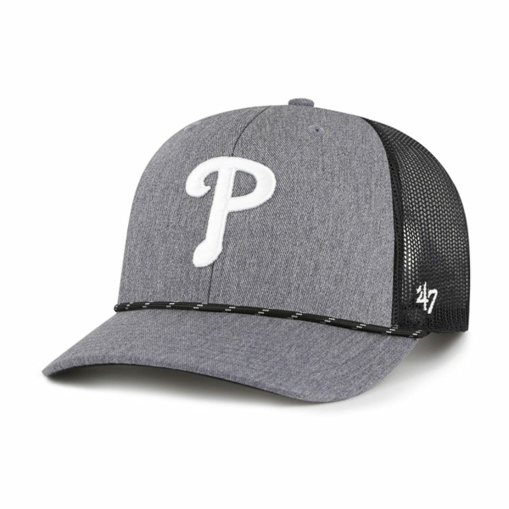 Charcoal Philadelphia Phillies '47 Carbon Rope Trucker Adjustable Hat