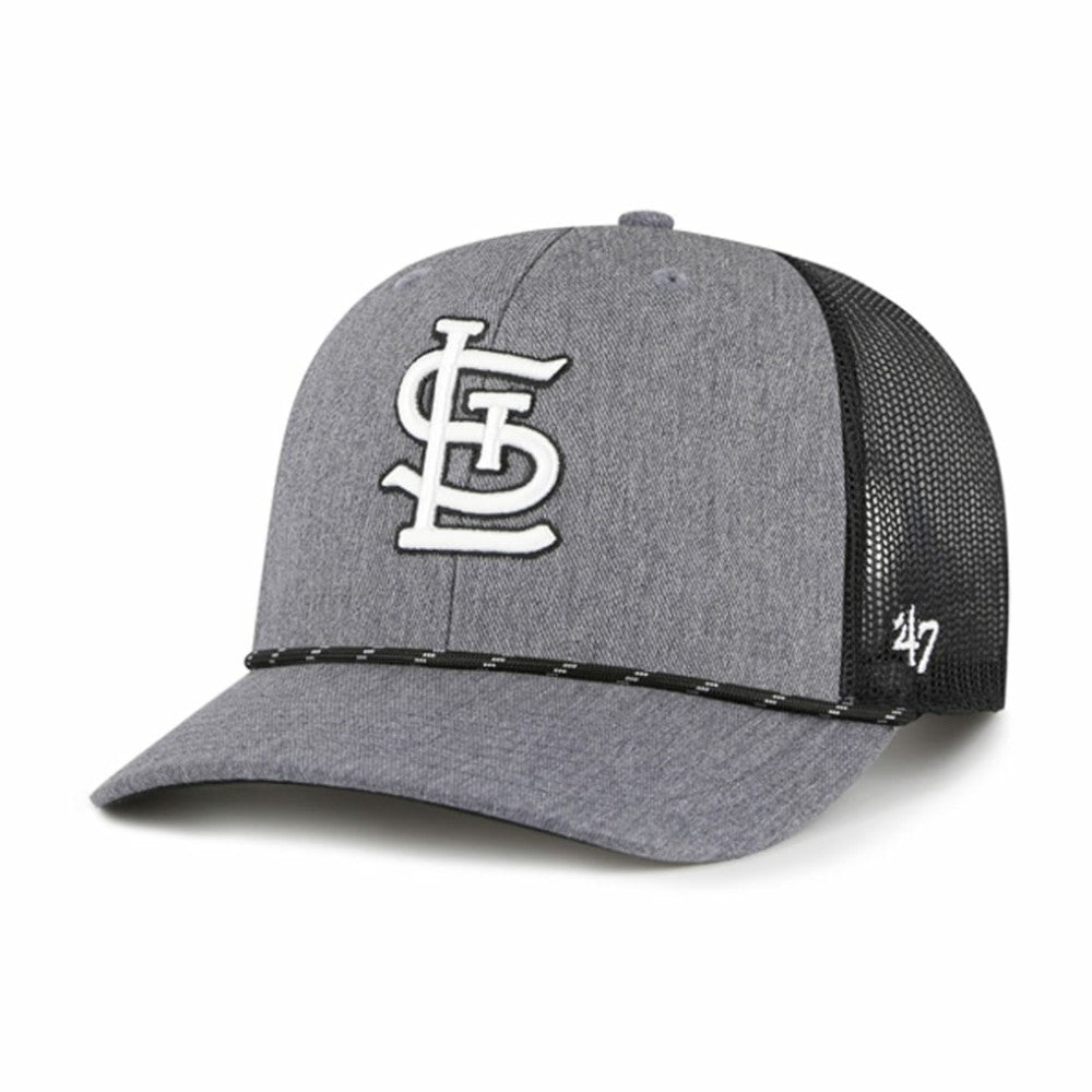Charcoal St. Louis Cardinals '47 Carbon Rope Trucker Adjustable Hat