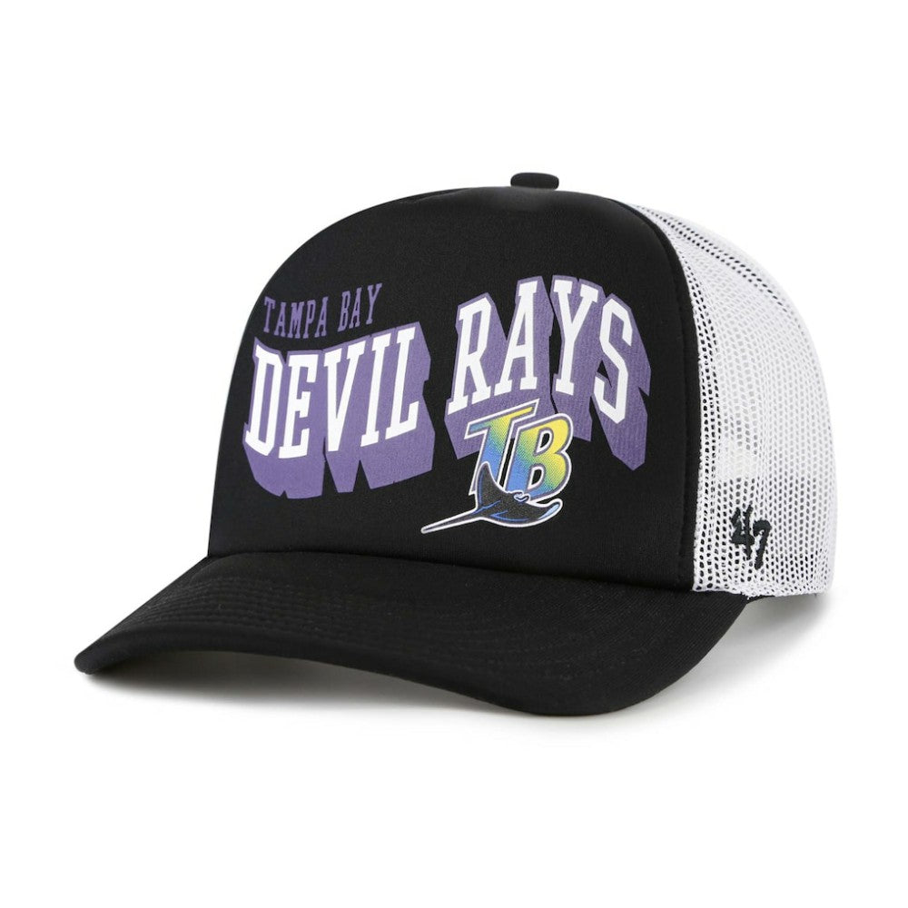 Black Tampa Bay Rays '47 Meander Foam Trucker Snapback Hat