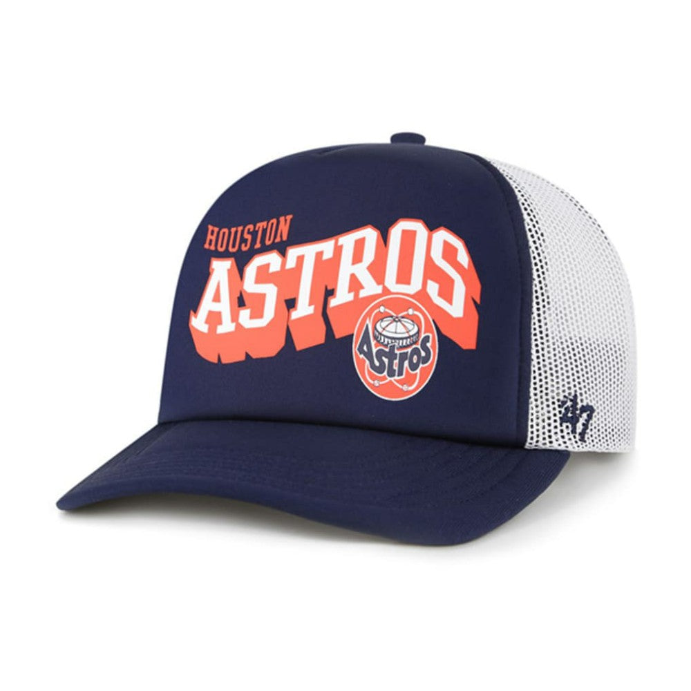 Navy Houston Astros '47 Meander Foam Trucker Snapback Hat