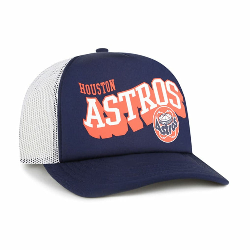 Navy Houston Astros '47 Meander Foam Trucker Snapback Hat