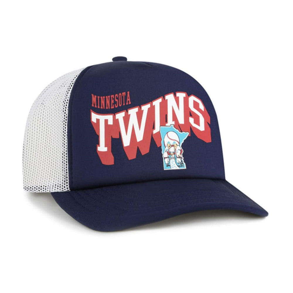 Navy Minnesota Twins '47 Meander Foam Trucker Snapback Hat