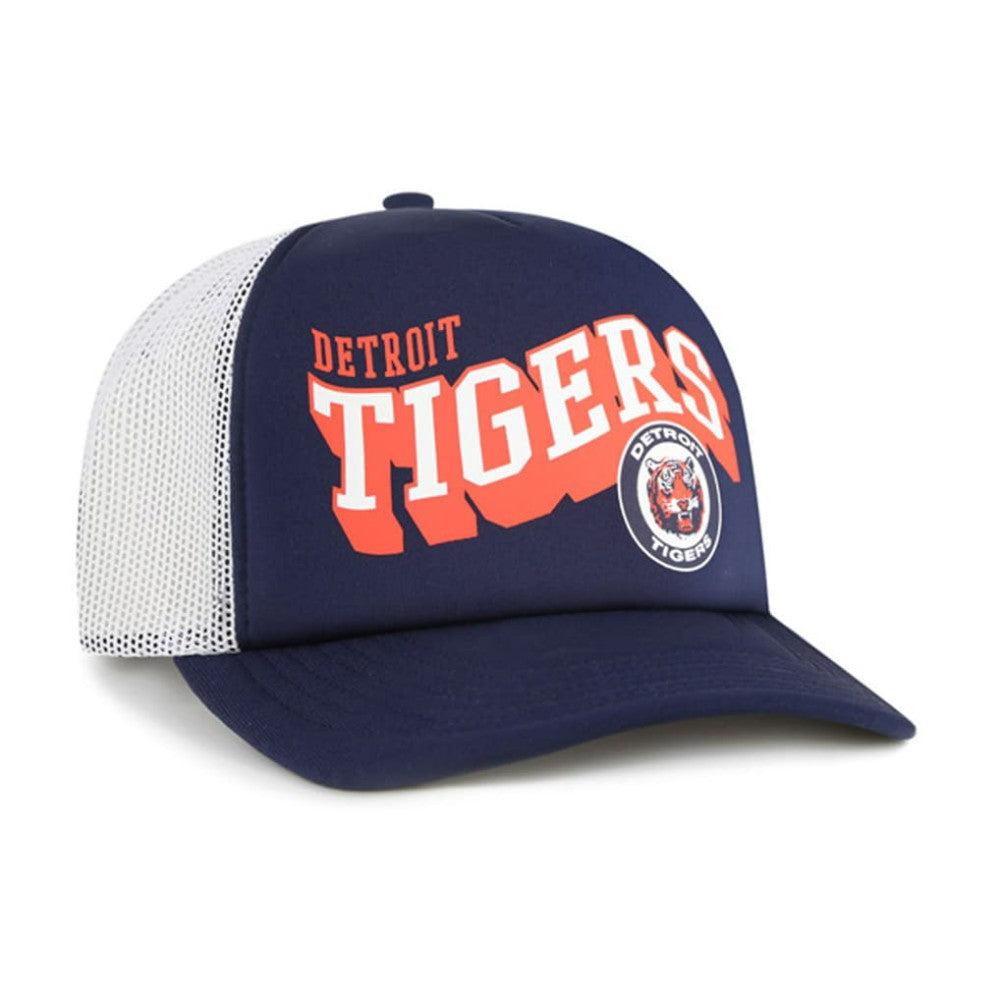 Navy Detroit Tigers '47 Meander Foam Trucker Snapback Hat