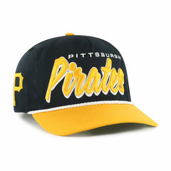 Black Pittsburgh Pirates '47 Dropshadow Rope Hitch Adjustable Hat