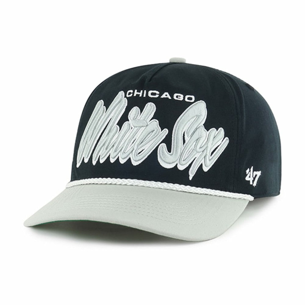 Black Chicago White Sox '47 Dropshadow Rope Hitch Adjustable Hat