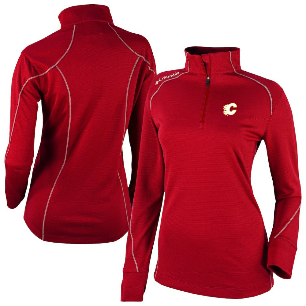 NHL Calgary Flames Columbia Women's Omni-Wick Shotgun 2.0 Quarter-Zip Pullover Top