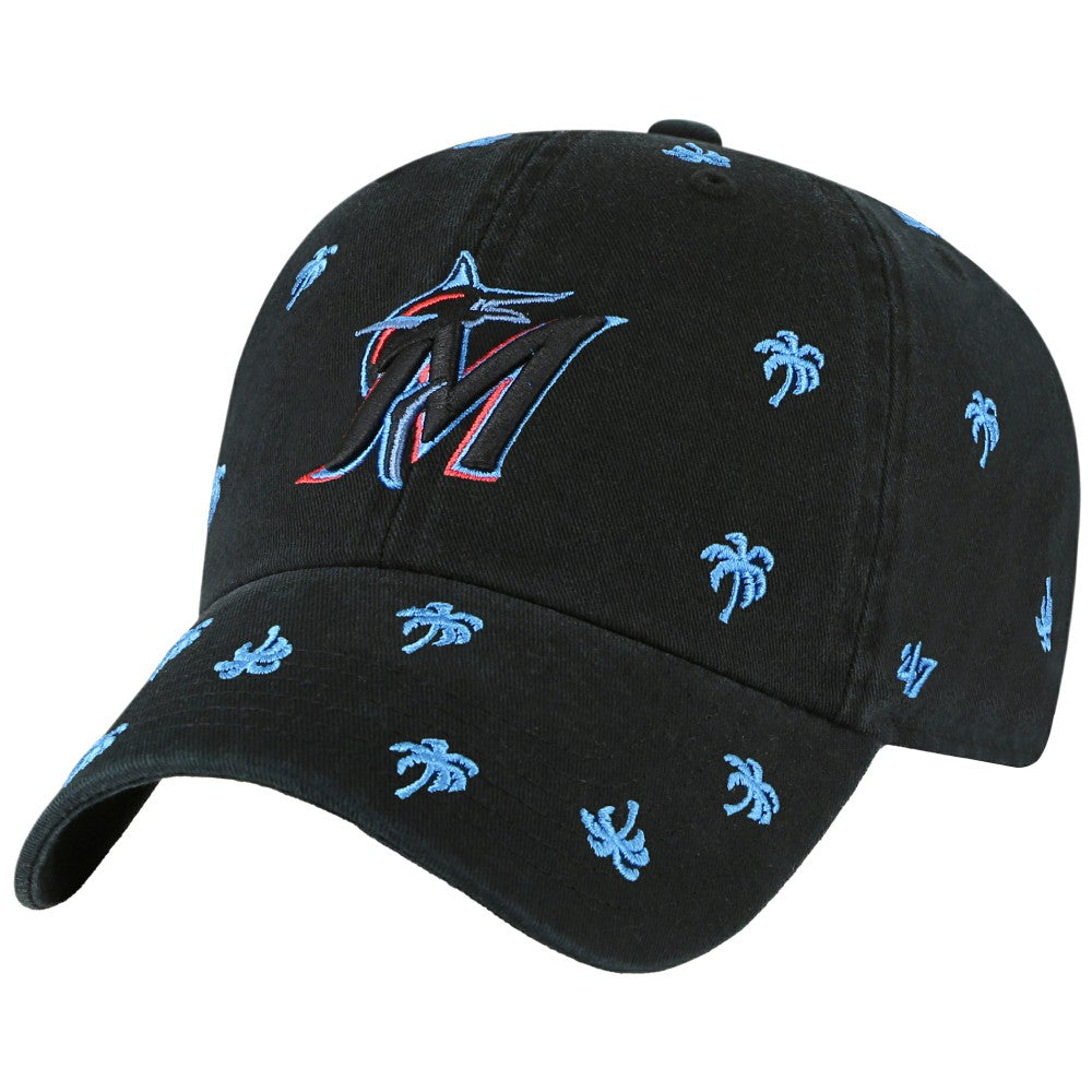 Black Miami Marlins '47 Women's Confetti Clean Up Adjustable Hat