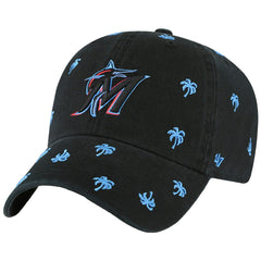Black Miami Marlins '47 Women's Confetti Clean Up Adjustable Hat