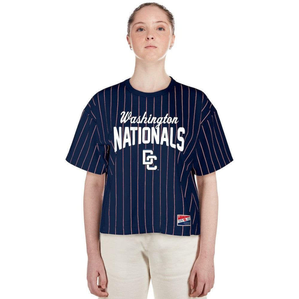 Navy Washington Nationals New Era Women's 2025 City Connect Pinstripe T-Shirt