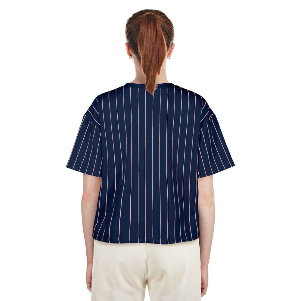 Navy Washington Nationals New Era Women's 2025 City Connect Pinstripe T-Shirt