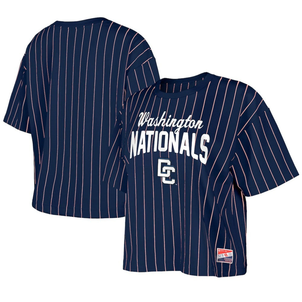 Navy Washington Nationals New Era Women's 2025 City Connect Pinstripe T-Shirt