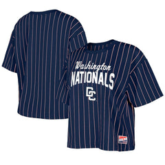 Navy Washington Nationals New Era Women's 2025 City Connect Pinstripe T-Shirt