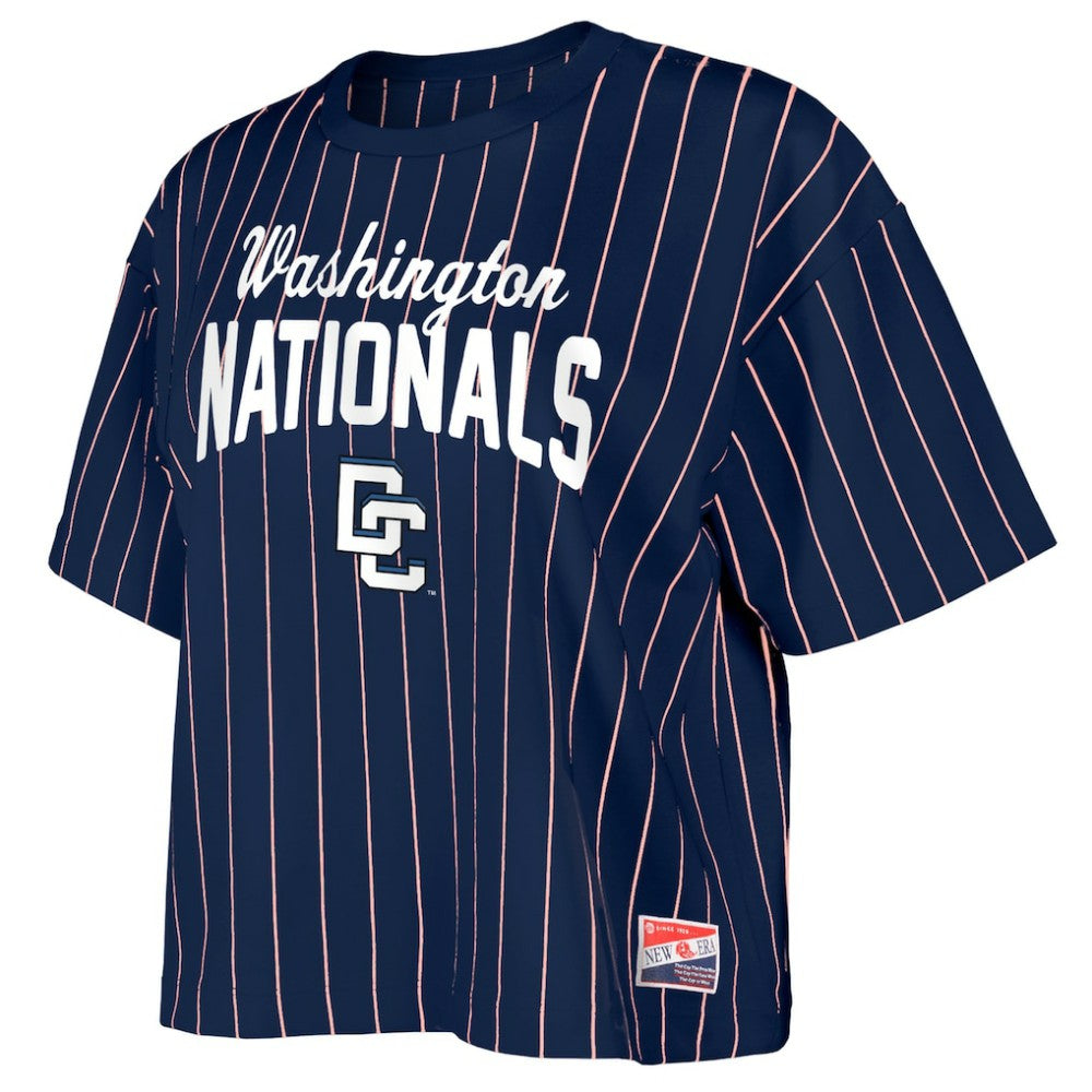 Navy Washington Nationals New Era Women's 2025 City Connect Pinstripe T-Shirt
