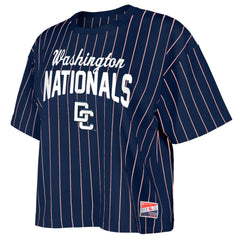 Navy Washington Nationals New Era Women's 2025 City Connect Pinstripe T-Shirt