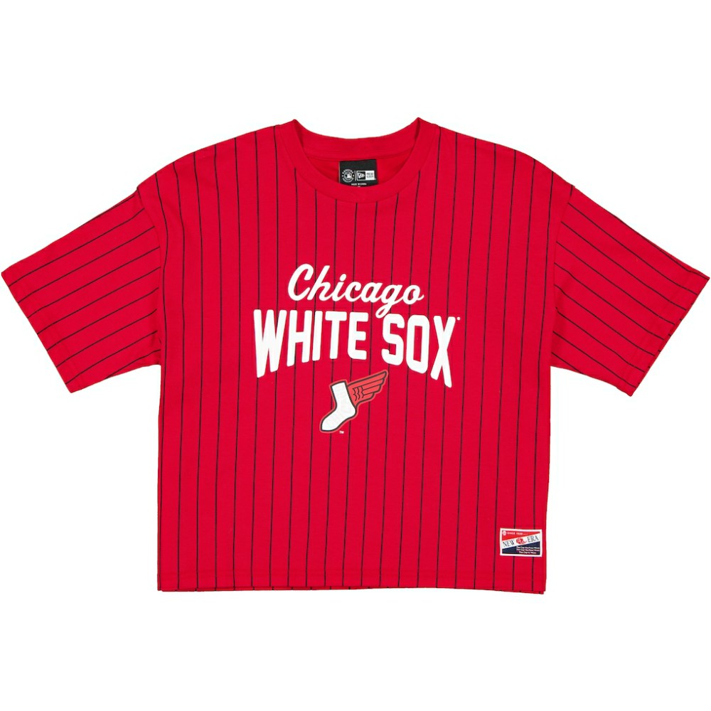 Red/Black Chicago White Sox New Era Women's 2025 City Connect Pinstripe T-Shirt