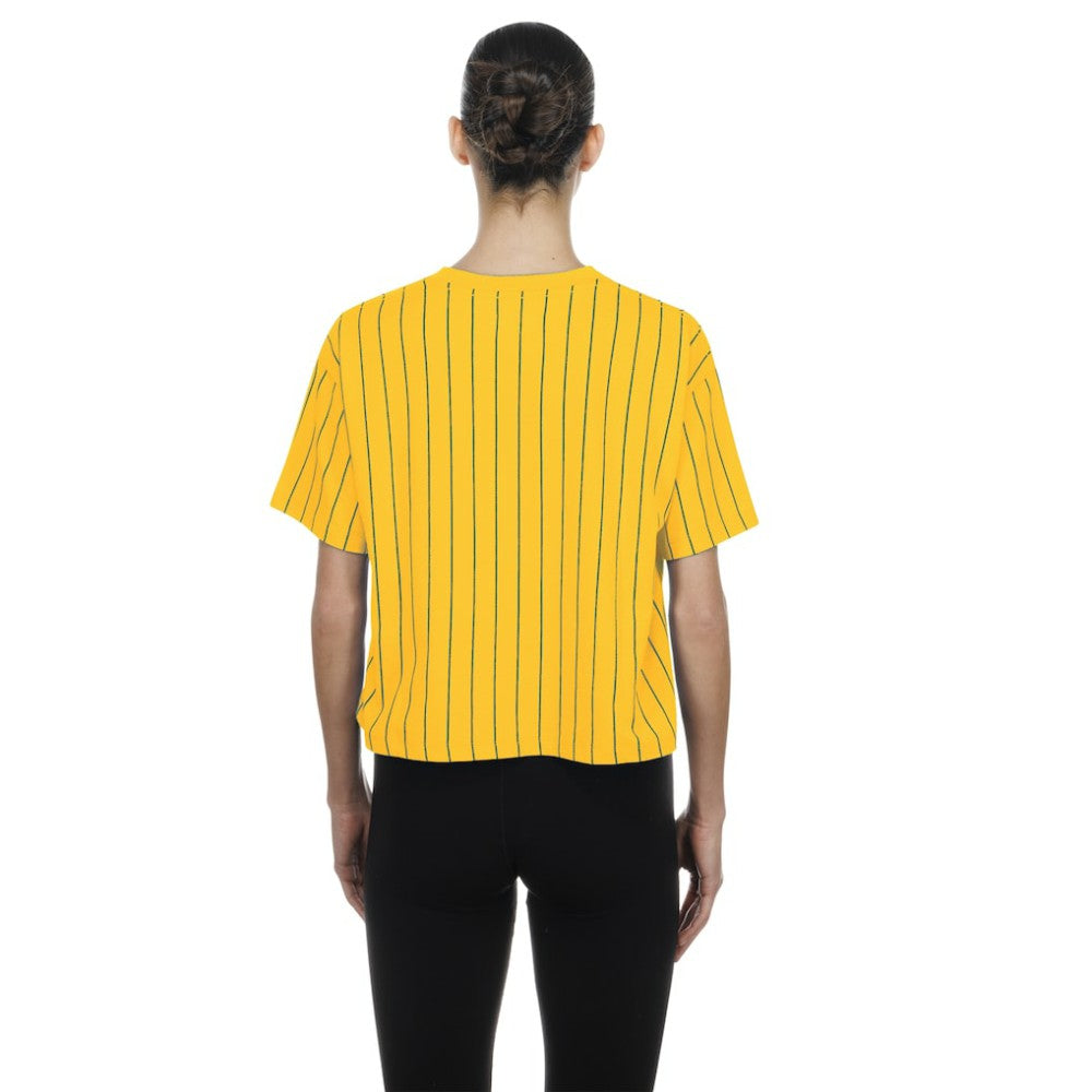 Yellow Boston Red Sox New Era Women's 2025 City Connect Pinstripe T-Shirt