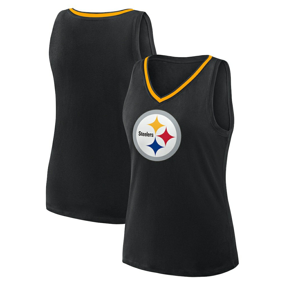 Logo Athletic Women's Plus Size Stellar Win V-Neck Tank Top - Pittsburgh Steelers Tops